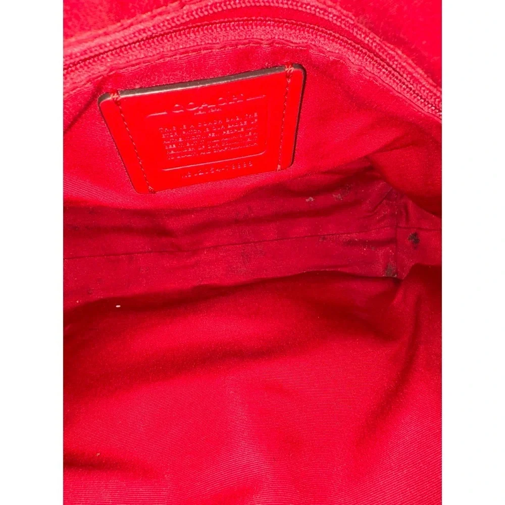 Michael Kors Red Nylon and Black Leather Trim Crossbody Bag Gold Tone‎ Hardware